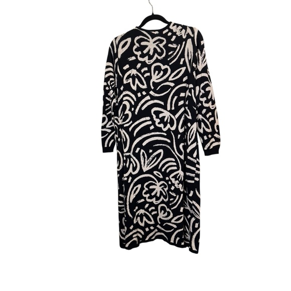 SKFK Skunkfunk Black and White Floral Knit Open Cardigan Duster Sx S - Picture 4 of 10